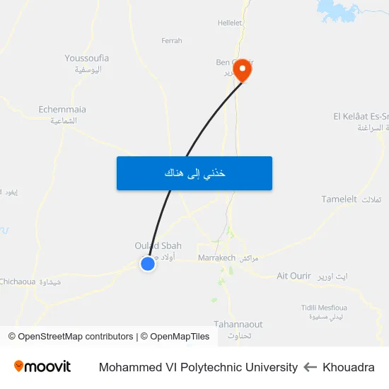 Khouadra to Mohammed VI Polytechnic University map