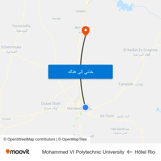 Hôtel Rio to Mohammed VI Polytechnic University map