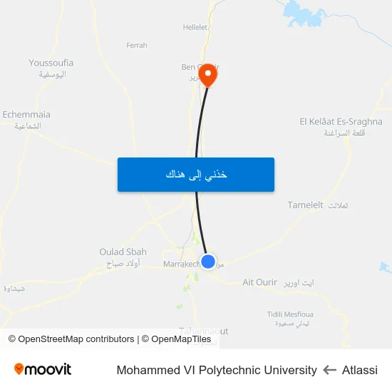 Atlassi to Mohammed VI Polytechnic University map