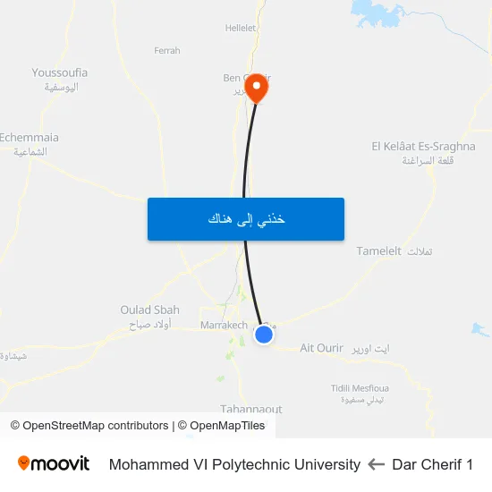 Dar Cherif 1 to Mohammed VI Polytechnic University map