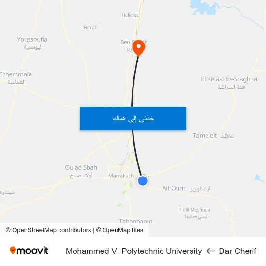 Dar Cherif to Mohammed VI Polytechnic University map