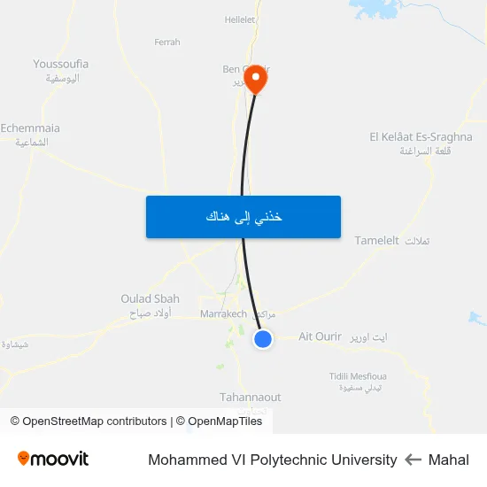 Mahal to Mohammed VI Polytechnic University map