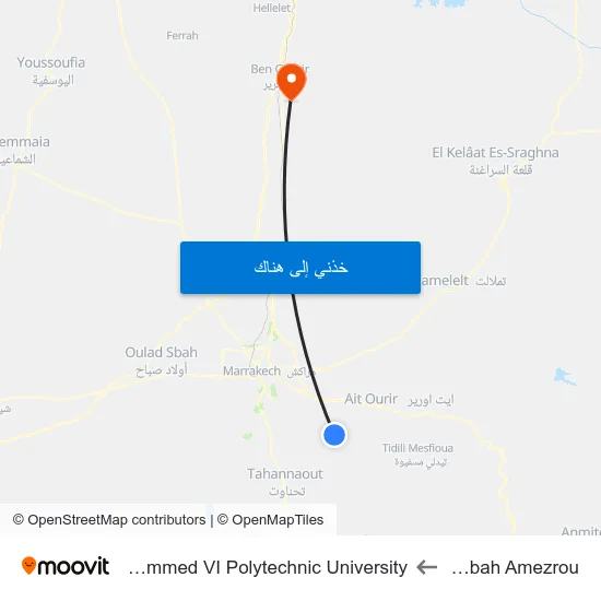 Kasbah Amezrou to Mohammed VI Polytechnic University map