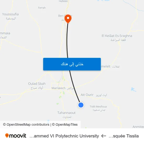 Mosquée Tissila to Mohammed VI Polytechnic University map