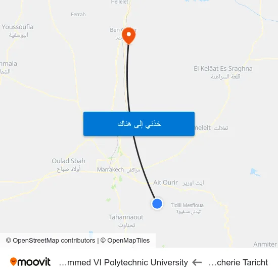 Boucherie Taricht to Mohammed VI Polytechnic University map