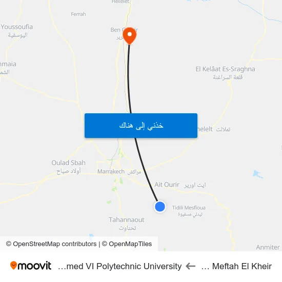 Unité Meftah El Kheir to Mohammed VI Polytechnic University map
