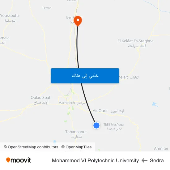 Sedra to Mohammed VI Polytechnic University map