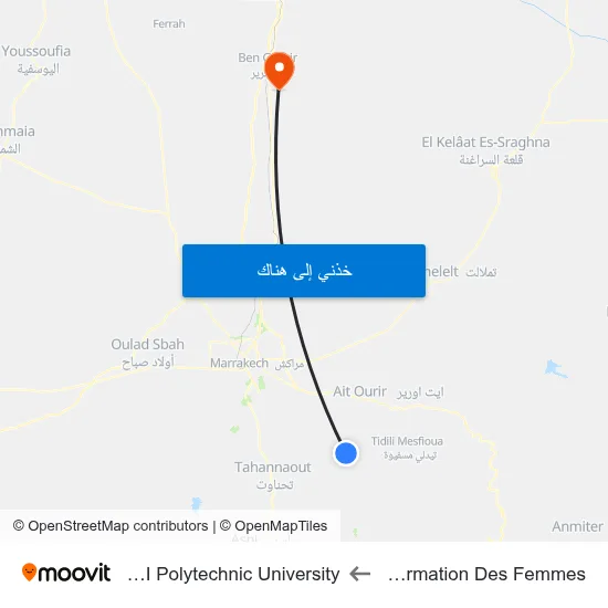 Centre De Formation Des Femmes to Mohammed VI Polytechnic University map