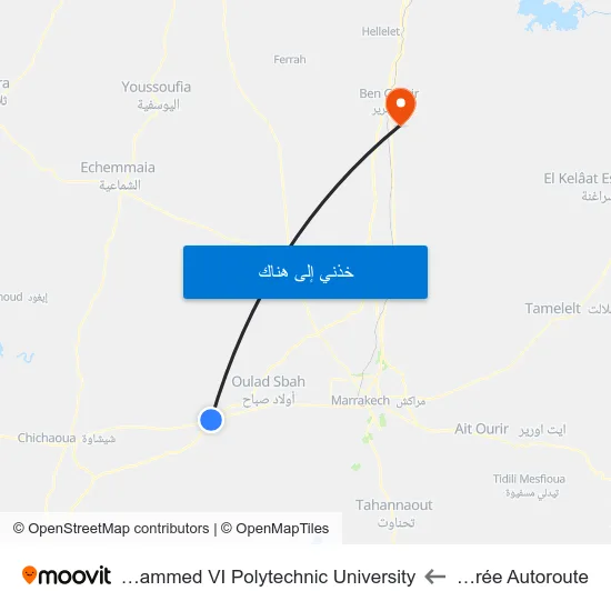 Entrée Autoroute to Mohammed VI Polytechnic University map