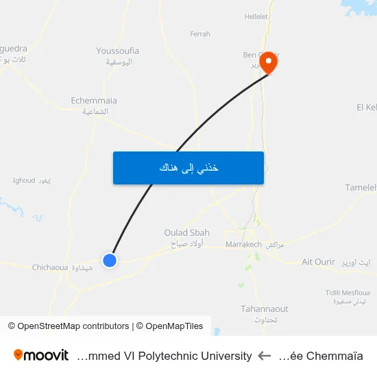 Entrée Chemmaïa to Mohammed VI Polytechnic University map