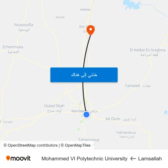 Lamsallah to Mohammed VI Polytechnic University map