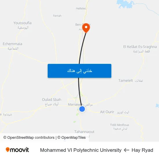 Hay Ryad to Mohammed VI Polytechnic University map