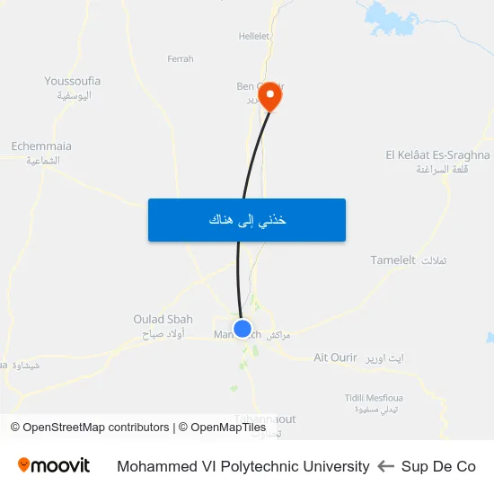 Sup De Co to Mohammed VI Polytechnic University map