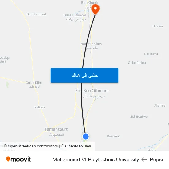 Pepsi to Mohammed VI Polytechnic University map
