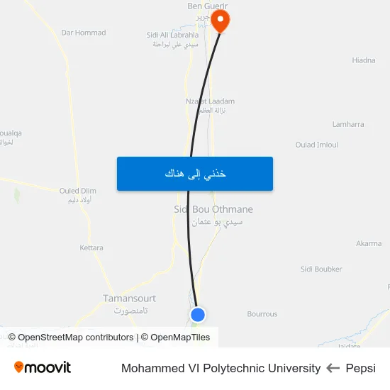 Pepsi to Mohammed VI Polytechnic University map