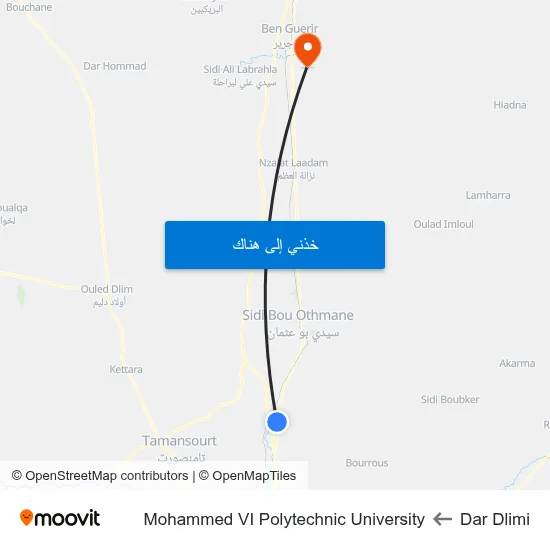 Dar Dlimi to Mohammed VI Polytechnic University map