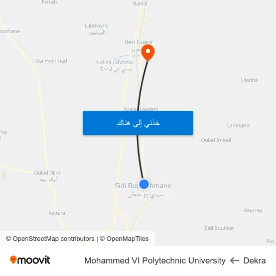 Dekra to Mohammed VI Polytechnic University map