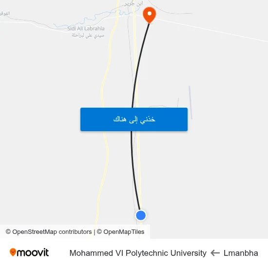 Lmanbha to Mohammed VI Polytechnic University map