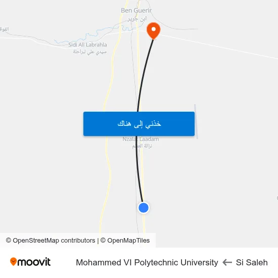 Si Saleh to Mohammed VI Polytechnic University map