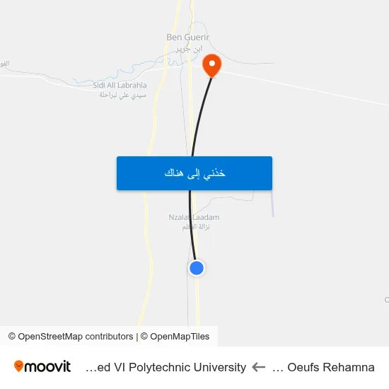 Usine Oeufs Rehamna to Mohammed VI Polytechnic University map