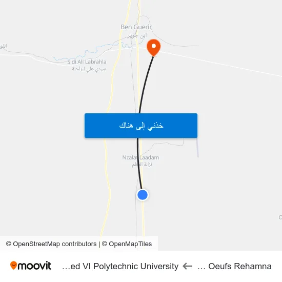Usine Oeufs Rehamna to Mohammed VI Polytechnic University map