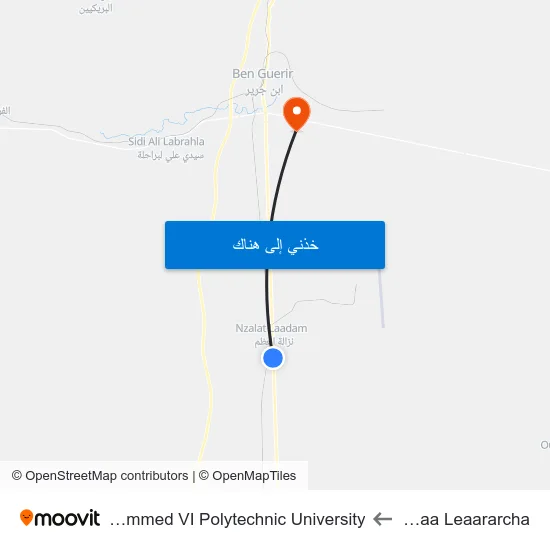 Jemaa Leaararcha to Mohammed VI Polytechnic University map