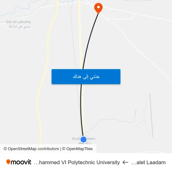 Nzalet Laadam to Mohammed VI Polytechnic University map