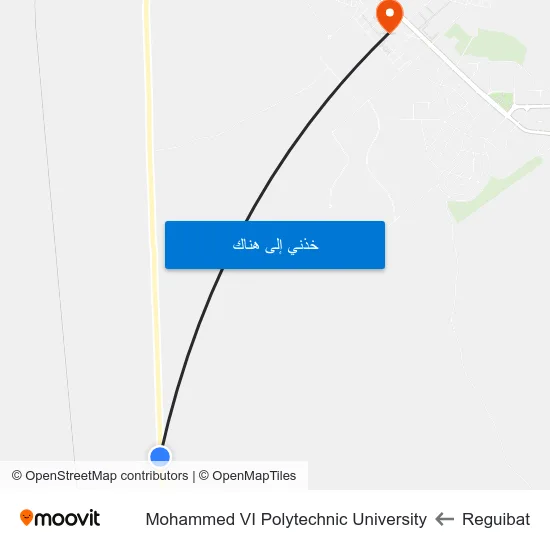 Reguibat to Mohammed VI Polytechnic University map