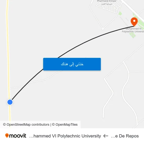 Aire De Repos to Mohammed VI Polytechnic University map