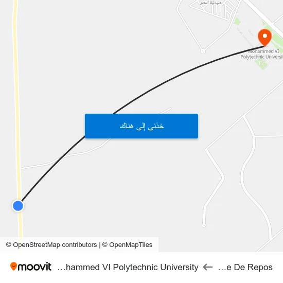 Aire De Repos to Mohammed VI Polytechnic University map
