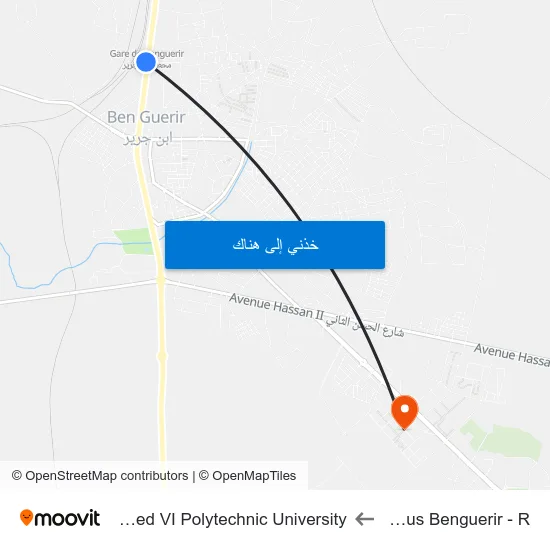 Terminus Benguerir - R to Mohammed VI Polytechnic University map