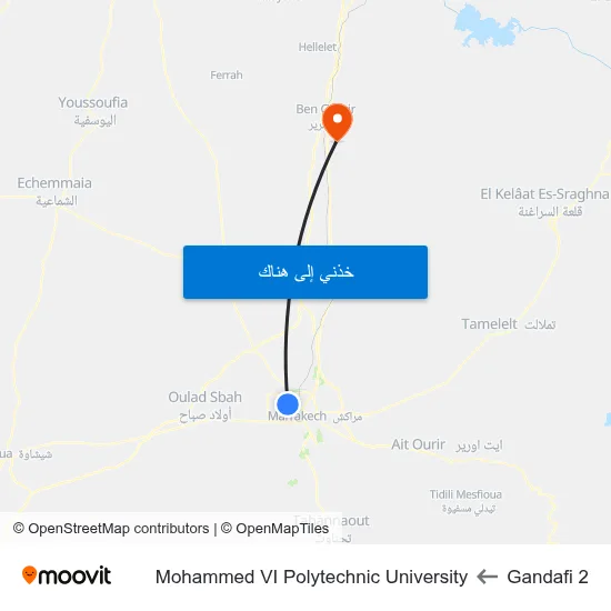 Gandafi 2 to Mohammed VI Polytechnic University map
