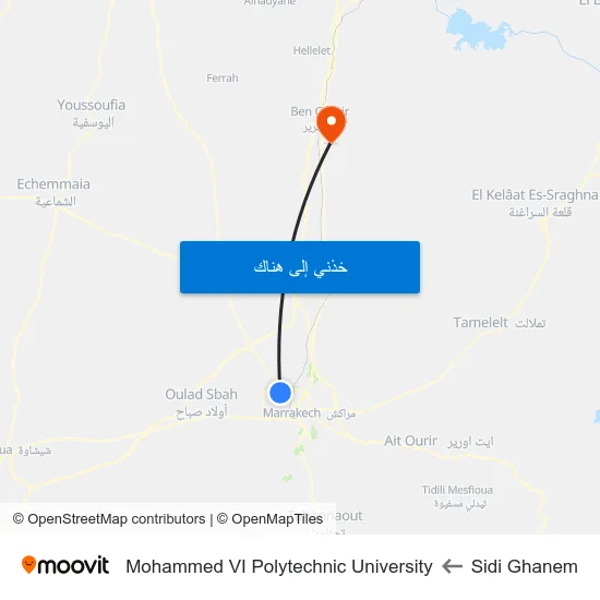Sidi Ghanem to Mohammed VI Polytechnic University map