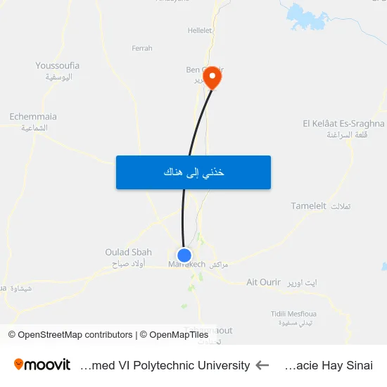 Pharmacie Hay Sinai to Mohammed VI Polytechnic University map