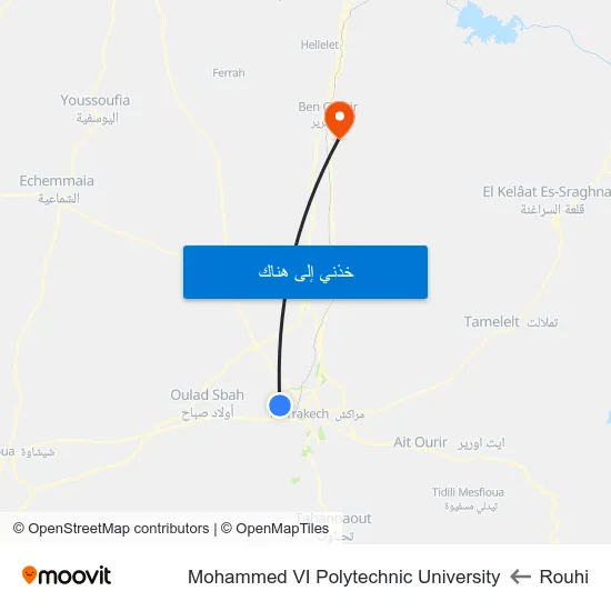 Rouhi to Mohammed VI Polytechnic University map