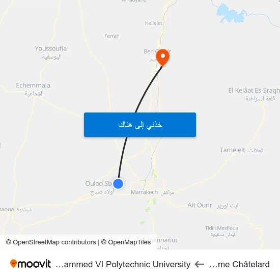 Ferme Châtelard to Mohammed VI Polytechnic University map