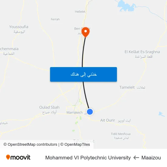 Maaizou to Mohammed VI Polytechnic University map