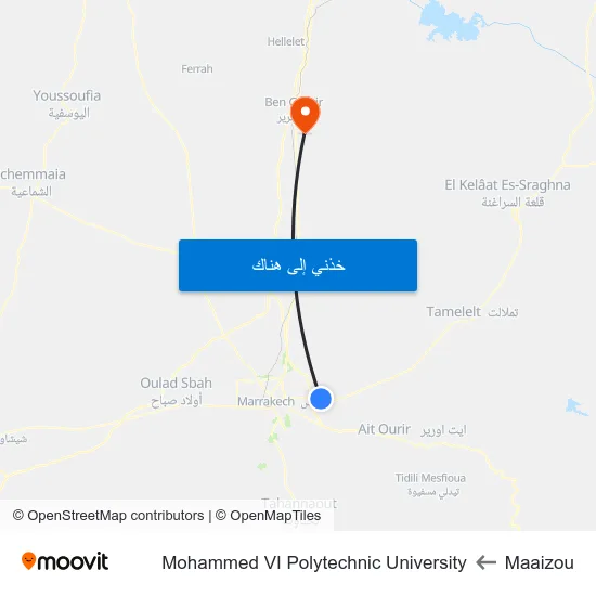 Maaizou to Mohammed VI Polytechnic University map