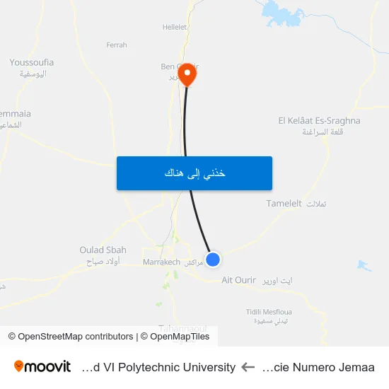 Pharmacie Numero Jemaa to Mohammed VI Polytechnic University map