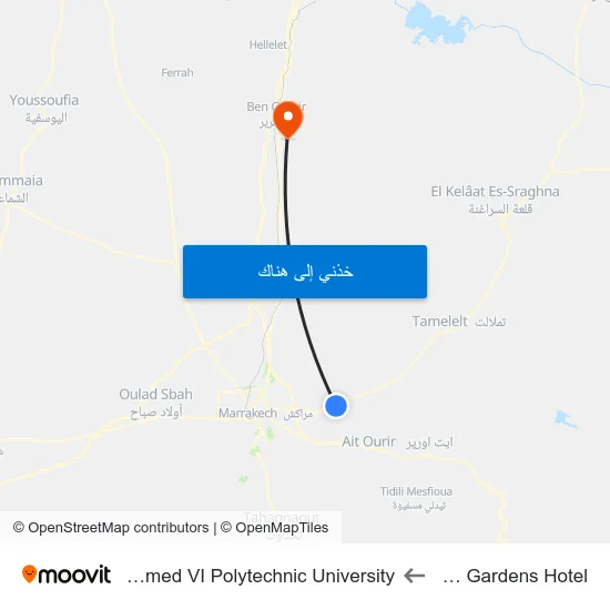 Apple Gardens Hotel to Mohammed VI Polytechnic University map