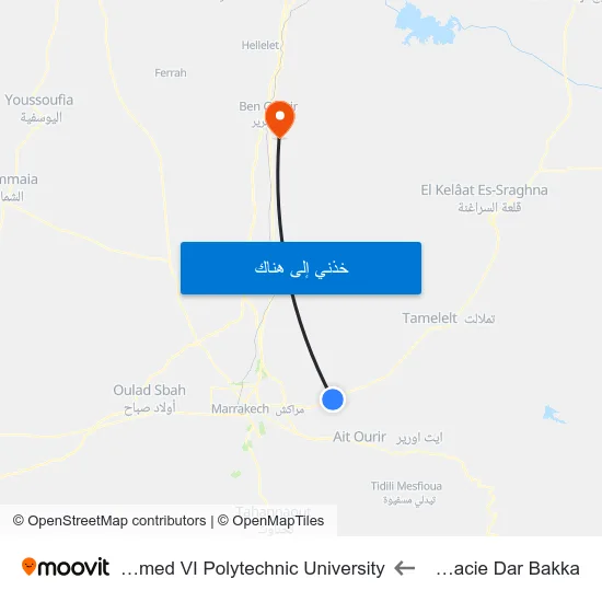 Pharmacie Dar Bakka to Mohammed VI Polytechnic University map