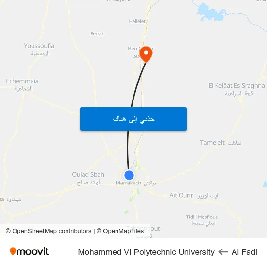 Al Fadl to Mohammed VI Polytechnic University map