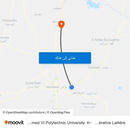 Coopérative Laitière to Mohammed VI Polytechnic University map