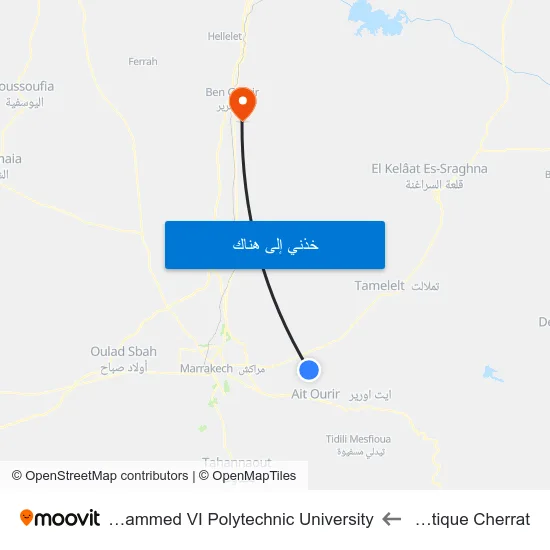 Boutique Cherrat to Mohammed VI Polytechnic University map