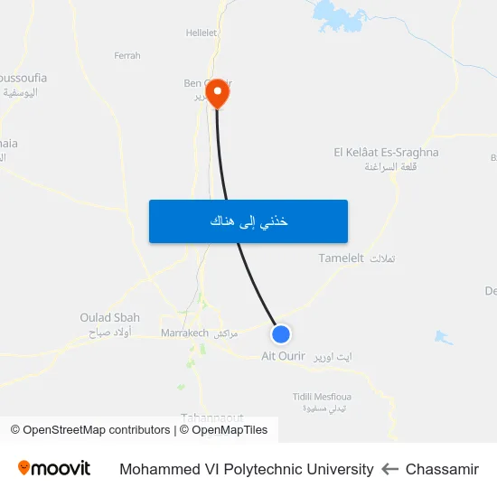Chassamir to Mohammed VI Polytechnic University map
