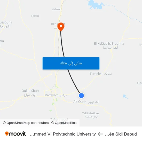 Lycée Sidi Daoud to Mohammed VI Polytechnic University map