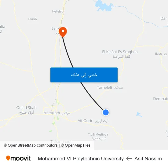Asif Nassim to Mohammed VI Polytechnic University map