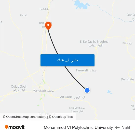 Nahl to Mohammed VI Polytechnic University map