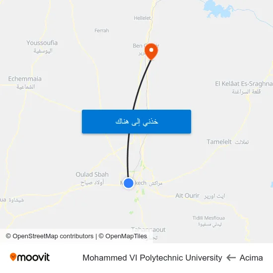 Acima to Mohammed VI Polytechnic University map