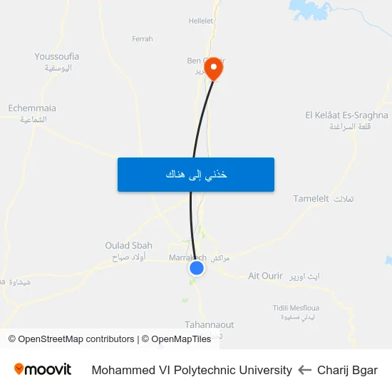 Charij Bgar to Mohammed VI Polytechnic University map